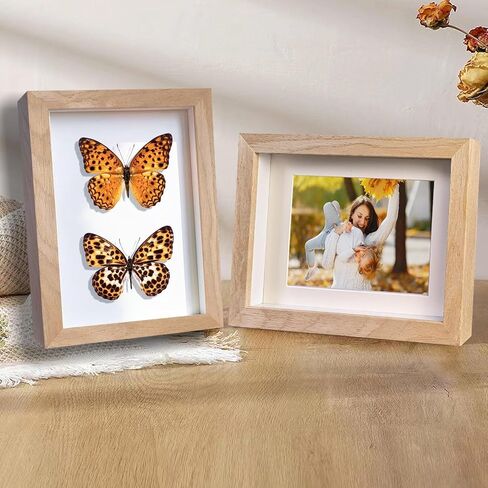 5x7 Shadow Box Frame Small Shadow Box Display Case 4 Pack Natural Wood Picture Frame Glass Surface Internal Depth 0.6 inch for Wall Or Tabletop in Saudi Arabia