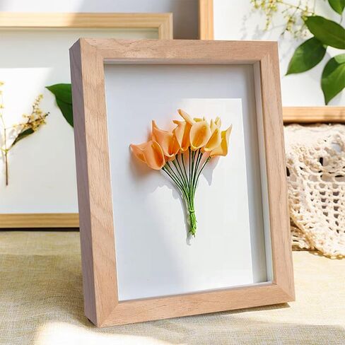 5x7 Shadow Box Frame Small Shadow Box Display Case 4 Pack Natural Wood Picture Frame Glass Surface Internal Depth 0.6 inch for Wall Or Tabletop in Saudi Arabia