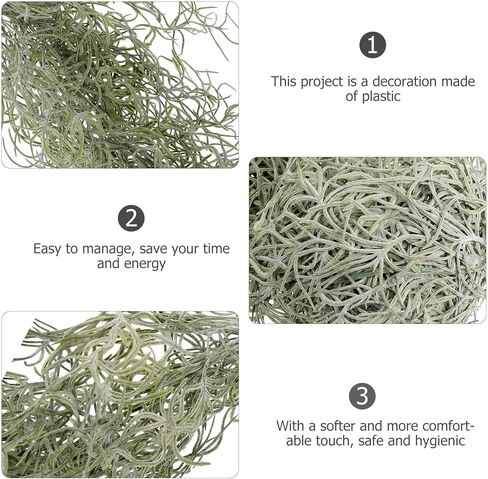 BESTOYARD Simulated Hanging Vine Moss 36 Inch Hanging Vines Garland Fake Green Planters Reindeer Moss Faux Vines Fake Air Plants Plastic for Wedding in Kuwait