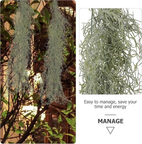 BESTOYARD Simulated Hanging Vine Moss 36 Inch Hanging Vines Garland Fake Green Planters Reindeer Moss Faux Vines Fake Air Plants Plastic for Wedding in Kuwait