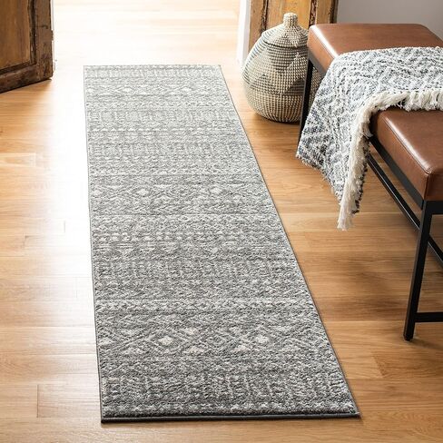 SAFAVIEH Tulum Collection Runner Rug - 2' x 8', Ivory & Terracotta, Moroccan Boho Distressed Design, Non-Shedding & Easy Care, Ideal for High Traffic Areas in Living Room, Bedroom (TUL263A) in Saudi Arabia