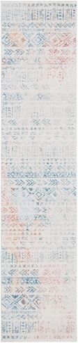 SAFAVIEH Tulum Collection Runner Rug - 2' x 8', Ivory & Terracotta, Moroccan Boho Distressed Design, Non-Shedding & Easy Care, Ideal for High Traffic Areas in Living Room, Bedroom (TUL263A) in Saudi Arabia