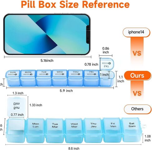 Weekly Pill Organizer(4 Weeks), Monthly Large 28 Days Pill Organizer with Removable 7 Days Pill Box, Daily Pill Cases Medicine Organizer for Fish Oils, Vitamins, Supplements, and Medications in Kuwait