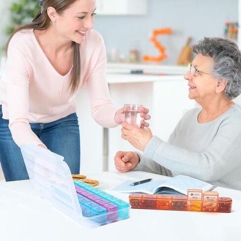 Weekly Pill Organizer(4 Weeks), Monthly Large 28 Days Pill Organizer with Removable 7 Days Pill Box, Daily Pill Cases Medicine Organizer for Fish Oils, Vitamins, Supplements, and Medications in Kuwait