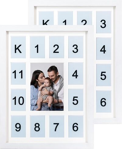 12 month photo frame,School Year Picture Frame,K-12 Collage Photo Frame for Baby First Year Keepsake, 12x16 Multi Picture Frame-13 Opening,Great for Children's Photos, Portrait in Kuwait