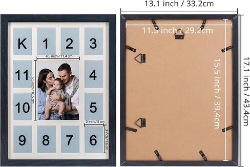 12 month photo frame,School Year Picture Frame,K-12 Collage Photo Frame for Baby First Year Keepsake, 12x16 Multi Picture Frame-13 Opening,Great for Children's Photos, Portrait in Kuwait