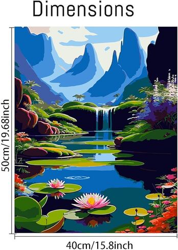 طلاء askkqtx حسب الرقم للبالغين من القماش، طلاء شجرة ملون بالأرقام للبالغين المبتدئين، طلاء ألوان مائية أكريليك للبحيرات حسب الرقم، لوحة زيتية ذاتية الصنع لهدايا ديكور الحائط المنزلي (16 × 20 بوصة). in Kuwait