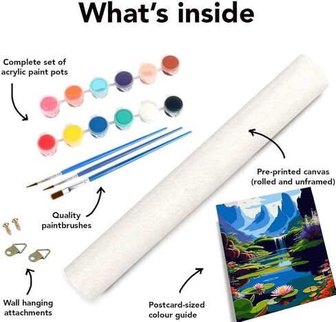 طلاء askkqtx حسب الرقم للبالغين من القماش، طلاء شجرة ملون بالأرقام للبالغين المبتدئين، طلاء ألوان مائية أكريليك للبحيرات حسب الرقم، لوحة زيتية ذاتية الصنع لهدايا ديكور الحائط المنزلي (16 × 20 بوصة). in Kuwait