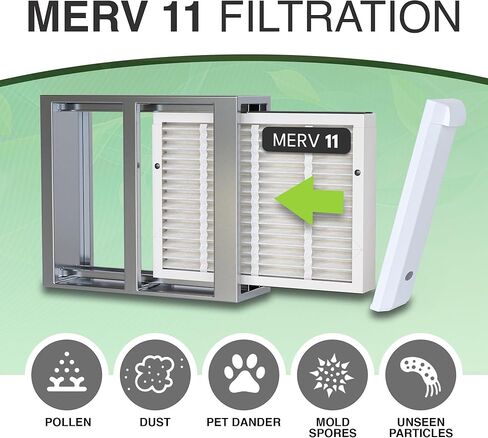 قطعتان من مرشح Riverline البديل لأجهزة تنقية الهواء المنزلية بالكامل Aprilaire 310 - MERV 11 Dual Flow - متوافقة مع موديلات Aprilaire 1310، 2310، 3310، 4300 - الحجم: 19x20x4 in Kuwait