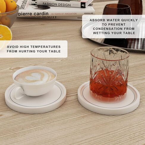 MinBoo Bamboo Coasters for Coffee Table Set of 6 Coasters for Drinks Absorbent with Holder Coffee Table Decor for Tabletop Protection Gifts for House Warming New Home & Wedding (Dark Brown 6Pcs) in Saudi Arabia