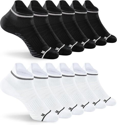 6 Pairs Compression Sports Socks, Thick Cushion Athletic Socks Breathable Performance Ankle Socks Anti-Blister Unisex in Saudi Arabia