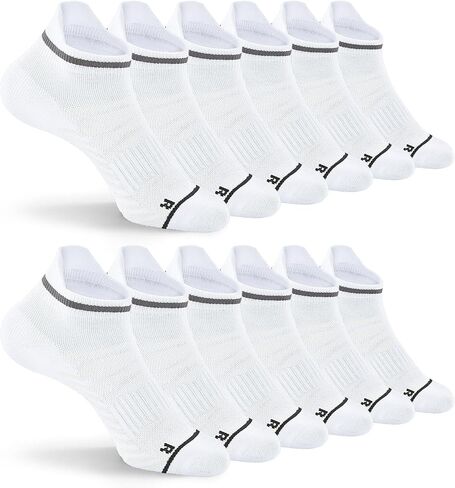 6 Pairs Compression Sports Socks, Thick Cushion Athletic Socks Breathable Performance Ankle Socks Anti-Blister Unisex in Saudi Arabia