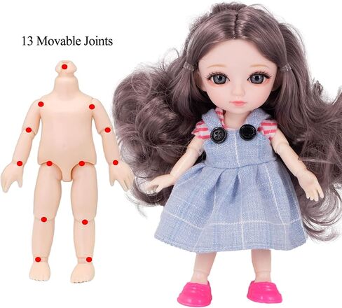 Beem Jun Boy Dolls Set, BJD Doll 6 Inches Male Doll with Different Clothes Ball Jointed Doll,Includes Gift Box and Greeting Card, Ideal Gift for Kids, 3-in-1 Set in Saudi Arabia