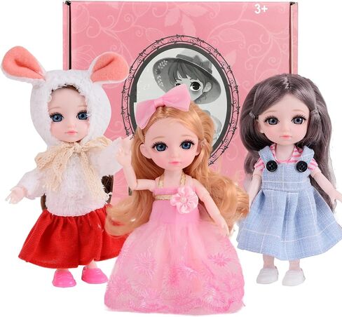 Beem Jun Boy Dolls Set, BJD Doll 6 Inches Male Doll with Different Clothes Ball Jointed Doll,Includes Gift Box and Greeting Card, Ideal Gift for Kids, 3-in-1 Set in Saudi Arabia