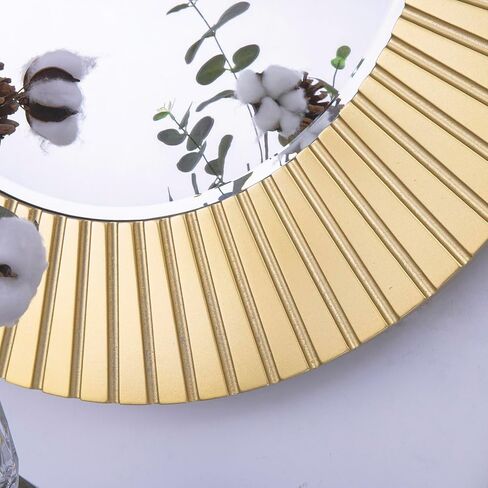 Chende Gold Mirror for Wall Decor, 30'' X 30'' Round Decorative Wall Mirror with Wood Frame, Elegant Accent Mirror for Living Room, Entryway, Bathroom in Kuwait