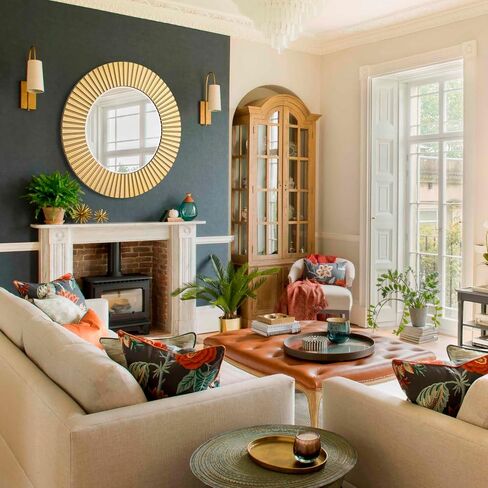 Chende Gold Mirror for Wall Decor, 30'' X 30'' Round Decorative Wall Mirror with Wood Frame, Elegant Accent Mirror for Living Room, Entryway, Bathroom in Kuwait