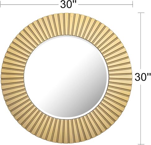 Chende Gold Mirror for Wall Decor, 30'' X 30'' Round Decorative Wall Mirror with Wood Frame, Elegant Accent Mirror for Living Room, Entryway, Bathroom in Kuwait