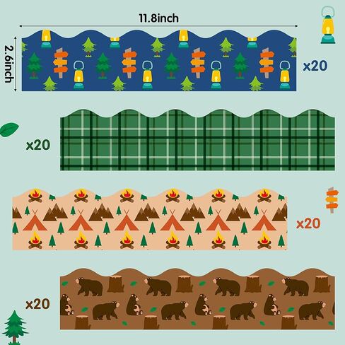 BeYumi 80Pcs Red and Black Plaid Bulletin Board Borders Buffalo Plaid Stripes Polka Dots Scalloped Border Trim Chalkboard Blackboard Decoration for School Classroom Wedding Party Supplies in Kuwait