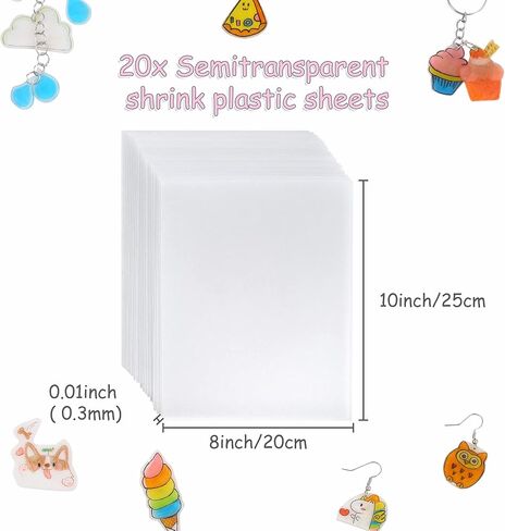 Auihiay 40 Pieces Shrink Plastic Sheets, Shrink Paper Kits for Mothers Day Gifts Kids Creative Craft, 7.9 x 5.7 inch / 20 x 14.5 cm in Saudi Arabia