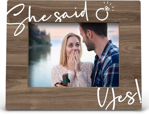 FONDCANYON Picture Frame, 5x7 Inch Photo, Wood, Rustic, 8x10 Inch, Engagement Gifts for Couples Newly Engaged Unique in Kuwait