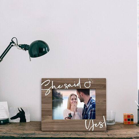 FONDCANYON Picture Frame, 5x7 Inch Photo, Wood, Rustic, 8x10 Inch, Engagement Gifts for Couples Newly Engaged Unique in Kuwait