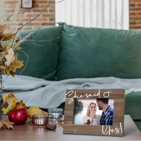 FONDCANYON Picture Frame, 5x7 Inch Photo, Wood, Rustic, 8x10 Inch, Engagement Gifts for Couples Newly Engaged Unique in Kuwait