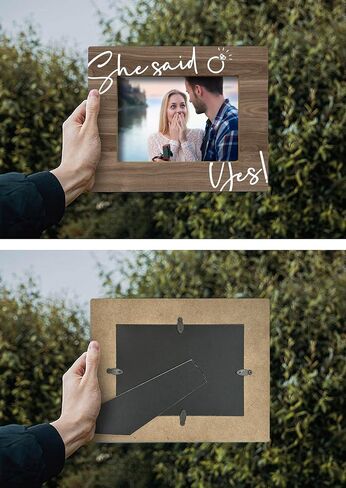 FONDCANYON Picture Frame, 5x7 Inch Photo, Wood, Rustic, 8x10 Inch, Engagement Gifts for Couples Newly Engaged Unique in Kuwait
