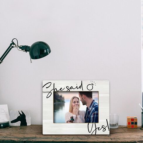 FONDCANYON Picture Frame, 5x7 Inch Photo, Wood, Rustic, 8x10 Inch, Engagement Gifts for Couples Newly Engaged Unique in Kuwait