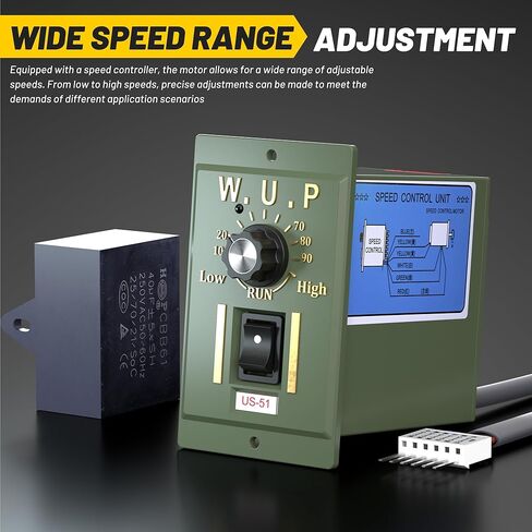 High Torque AC Motor Speed Controller, Variable Speed Motor with Gearbox, 250W Single Phase Electric Motor, Reversible Gear Motor with Control Box, 110V Geared Motor in Saudi Arabia