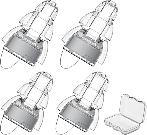 Link Dream Ear Plugs for Concert Noise Cancelling Silicon Earplugs 2 Pairs with Storage Case 24dB Noise Reduction (Grey, Standard+Small) in Saudi Arabia