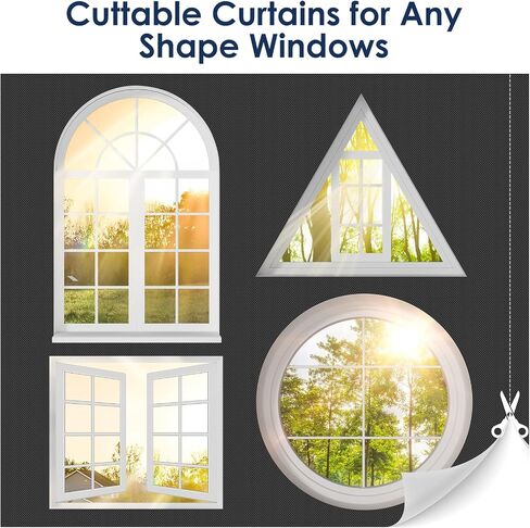 Blackout Curtains for Bedroom, 38" x 57" Temporary Blackout Shades for Windows, Portable Blackout Blinds Screen with 20 Loop & Hook, 100% Blackout Window Cover Film for Baby Nursery Travel RV - Black in Saudi Arabia