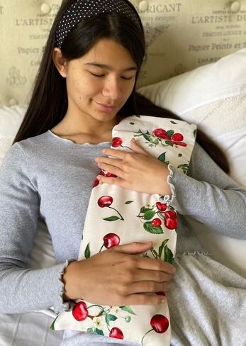Cervical/Rectangular Pillow, Natural Denim, w/Cherry case Cherry Pit-Stone, Hot/Cold, Moist Heat Pack, Pain Relief, Microwavable-Washable in Saudi Arabia