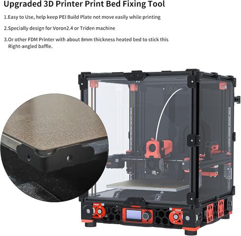 ملحق الطابعة ثلاثية الأبعاد FYSETC Voron2.4 - حواجز تثبيت لوحة بناء PEI - دعامة تثبيت صفائح فولاذية زنبركية: جميع الأجزاء المعدنية ذاتية الصنع مع براغي لاصقة خلفية سهلة التركيب لزاوية السرير الساخنة لطباعة الألومنيوم in Saudi Arabia