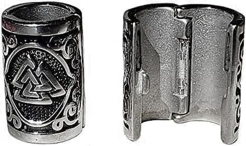 VALHALLA Valknut Hair Beads Opener, Viking Beard Bead 316L Steel Silver Stainless Steel Large, Symbol of Warriors in Kuwait