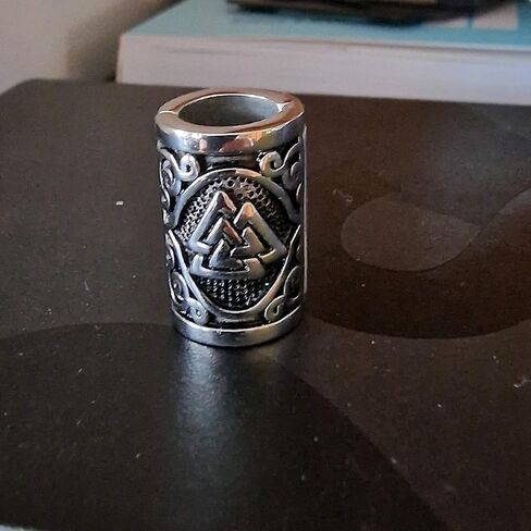 VALHALLA Valknut Hair Beads Opener, Viking Beard Bead 316L Steel Silver Stainless Steel Large, Symbol of Warriors in Kuwait