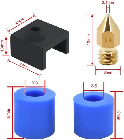 Ender 3 Springs，Blue Heatbed Silicone Leveling Column Mounts & Mk8 Makerbot Extruder Nozzle 0.4mm Print Head & MK7/MK8/MK9 Heater Block Cover Silicone Sock for Ender 3/3 Pro/3v2 3D Printer in Saudi Arabia