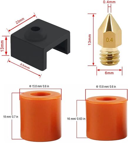 Ender 3 Springs，Blue Heatbed Silicone Leveling Column Mounts & Mk8 Makerbot Extruder Nozzle 0.4mm Print Head & MK7/MK8/MK9 Heater Block Cover Silicone Sock for Ender 3/3 Pro/3v2 3D Printer in Saudi Arabia