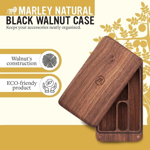 حقيبة Marley Natural American Black Walnut مقاس 1.5 × 1.5 × 3.2 بوصة - حل تخزين ملحقات مدمج ومحمول وسري، مثالي للسفر والحمل اليومي in Saudi Arabia