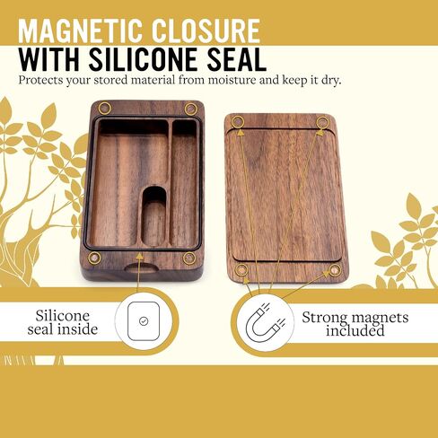 حقيبة Marley Natural American Black Walnut مقاس 1.5 × 1.5 × 3.2 بوصة - حل تخزين ملحقات مدمج ومحمول وسري، مثالي للسفر والحمل اليومي in Saudi Arabia