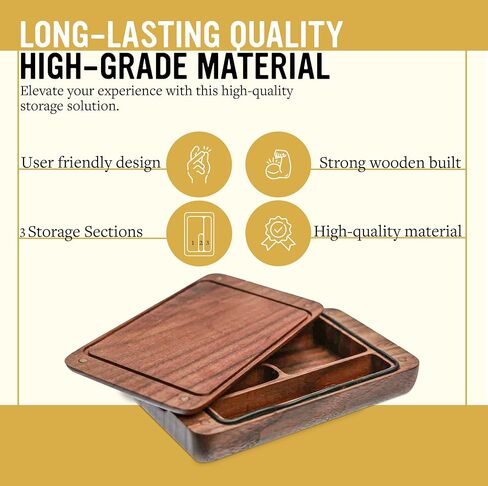 حقيبة Marley Natural American Black Walnut مقاس 1.5 × 1.5 × 3.2 بوصة - حل تخزين ملحقات مدمج ومحمول وسري، مثالي للسفر والحمل اليومي in Saudi Arabia