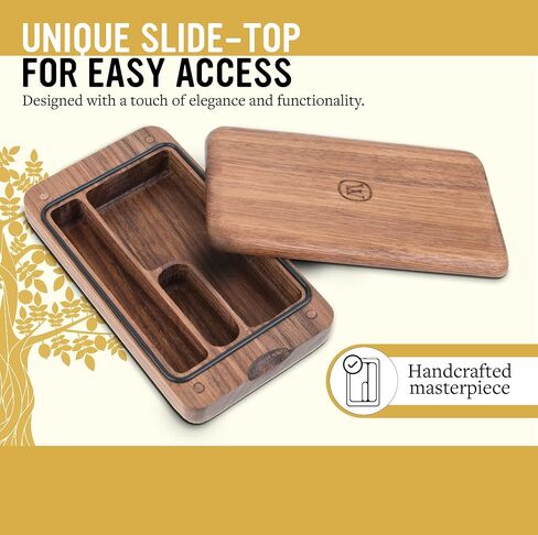 حقيبة Marley Natural American Black Walnut مقاس 1.5 × 1.5 × 3.2 بوصة - حل تخزين ملحقات مدمج ومحمول وسري، مثالي للسفر والحمل اليومي in Saudi Arabia