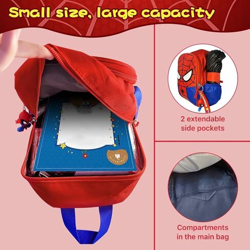 Kids Backpack, 13'' Superhero 3D Cartoon Toddler Backpack with Keychain for Boys and Girls, School Supplies School bag Travel Bag for Kids Ages 2-8 Years Old in Saudi Arabia