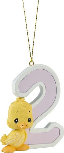 Precious Moments Ornament | This Year You’re Two Resin Ornament | Christmas Tree Ornament | Holiday Decor & Gift | Hand-Painted in Saudi Arabia