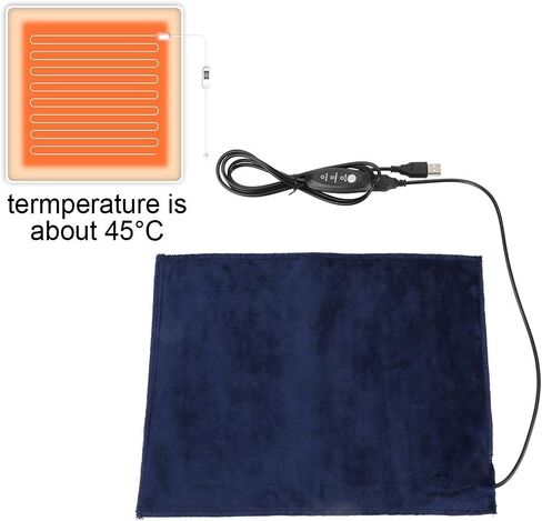 Heating Pad 45℃, USB 5V 2A Heating Pad 24x30cm Clothes Seat Pet Warmer Pad Electric USB Heating Pad in Saudi Arabia