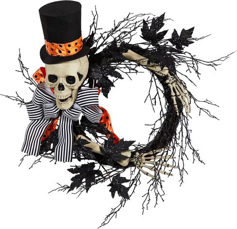 Nearly Natural 26in. Halloween Dapper Skeleton Wreath in Saudi Arabia