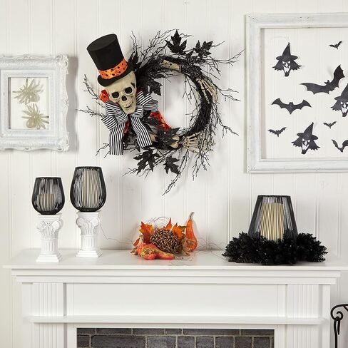 Nearly Natural 26in. Halloween Dapper Skeleton Wreath in Saudi Arabia