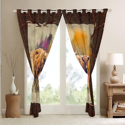 Erosebridal Black Bear Curtains Green Camouflage Curtains & Drapes, US Flag Blackout Curtains Army Military Camo Bedroom Curtains, Woodland Animal Window Treatments Farmhouse Lodge Cabin Decor in Saudi Arabia