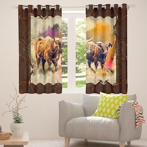 Erosebridal Black Bear Curtains Green Camouflage Curtains & Drapes, US Flag Blackout Curtains Army Military Camo Bedroom Curtains, Woodland Animal Window Treatments Farmhouse Lodge Cabin Decor in Saudi Arabia