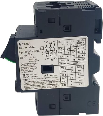 GV2ME20 Motor Circuit Breaker 13-18A Manual Motor Starter Button GV2M Series New in Saudi Arabia