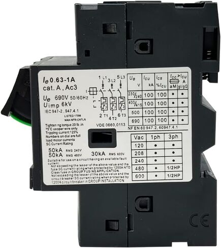 GV2ME05 قطاع دارة محرك عشاري 0.63-1A زر تشغيل المحرك اليدوي جديد in Kuwait